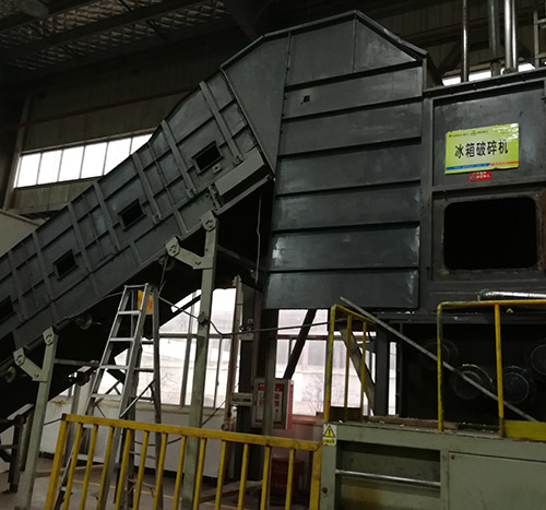 智能電子垃圾破碎機生產線,舊家電拆解破碎處理流程現場